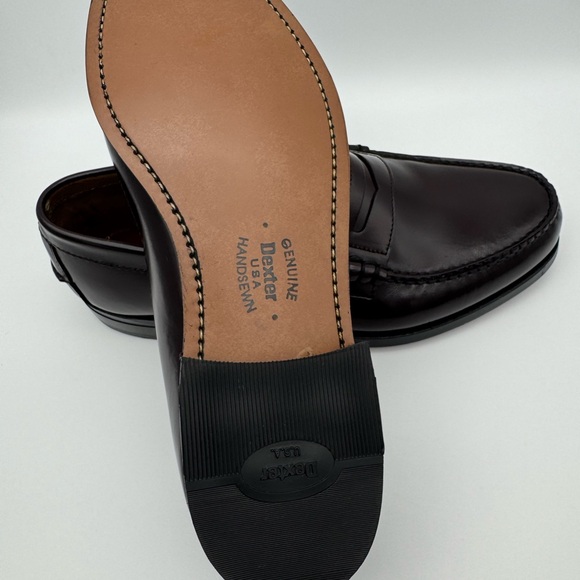 Vtg Dexter Penny Loafers Burgundy Leather Men\'s Size 10.5 EEE USA Made Handsewn